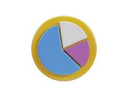 pie chart icon 3d rendering vector illustration