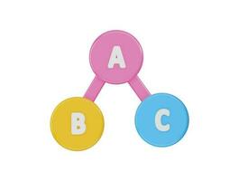 three circles with the letters of a b and c on them vector