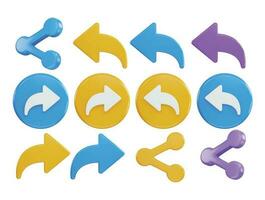 share icon 3d rendering vector illustration set
