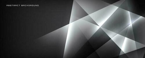 3D black white techno abstract background overlap layer on dark space with cutout effect decoration. Modern graphic design element polygonal style concept for banner, flyer, card, or brochure cover vector