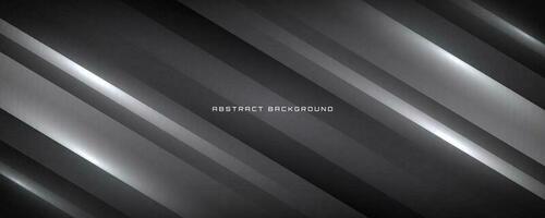 3D black white techno abstract background overlap layer on dark space with diagonal stripes decoration. Modern graphic design element cutout style concept for banner, flyer, card, or brochure cover vector