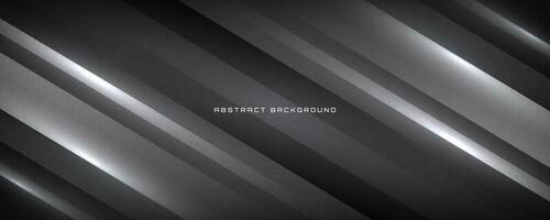 3D black white techno abstract background overlap layer on dark space with diagonal stripes decoration. Modern graphic design element cutout style concept for banner, flyer, card, or brochure cover vector