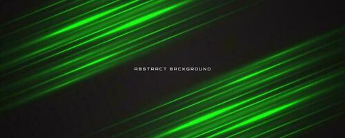 3D green black techno abstract background overlap layer on dark space with lights motion decoration concept. Modern graphic design element glowing style for banner, flyer, card, or brochure cover vector