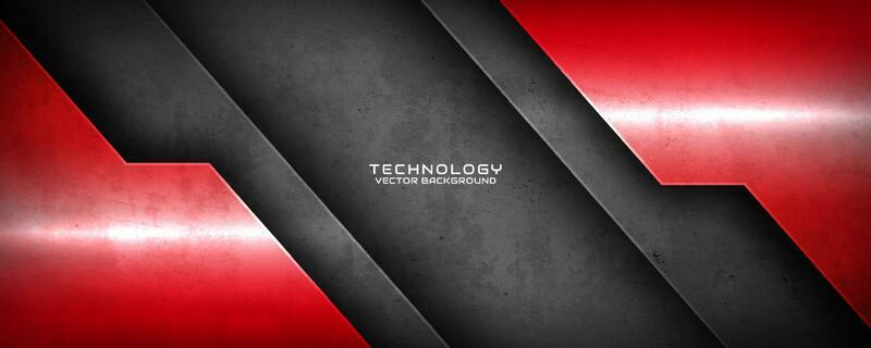 3D red black techno abstract background overlap layer on dark space with rough grunge texture effect. Modern graphic design element cutout style concept for banner, flyer, card, or brochure cover