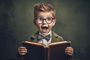 Portrait student with books ai generate photo