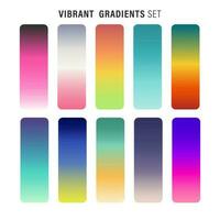 Vibrant colorful gradients pallete. An example of a bright color swatches. vector