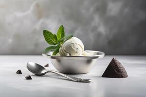 A bowl of ice cream ai generate photo