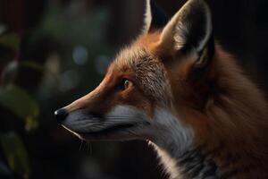 Portrait red fox on the forest ai generate photo