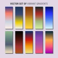 Vibrant colorful gradients pallete. An example of a bright color swatches. vector