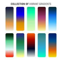 Vibrant colorful gradients pallete. An example of a bright color swatches. vector