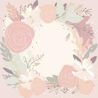 vector illustration Card for mother's day, pastel colors, floral background. There is space to write greetings.