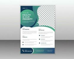 Medical flyer design template for your business with abstract shapes and a4 size vector