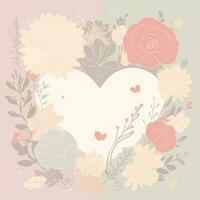 vector illustration Card for mother's day, pastel colors, floral background. There is space to write greetings.