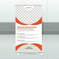 Business Roll-Up Standee Design. Banner Template, pop-up stand, Trending banner design for your company vector