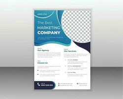 Corporate flyer design template for your business with abstract shapes vector