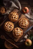 Delicious berry pie on the table ai generate photo
