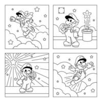 Game Character Coloring Pages vector