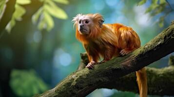 Portrait primates on the forest ai generate photo