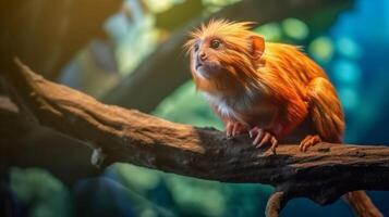 Portrait primates on the forest ai generate photo