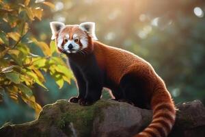 Portrait weasel on the forest ai generate photo