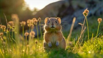 Hamster on the hill ai generate photo