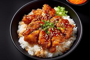 rice with chicken wings ai generate photo