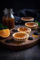 orange pie on the table ai generate photo