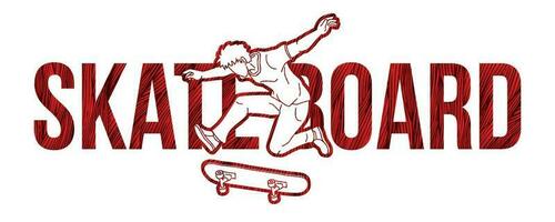 Skateboard Font Design Cartoon Graphic Vector