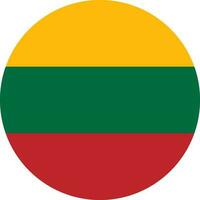 round Lithuanian flag of Lithuania vector