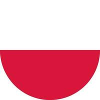 round Polish flag of Poland vector