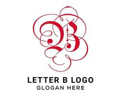 Monogram and elegant B logo with wedding, fashion, floral and botanical with creative template. Free vector illustration.