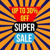 Vector super sale banner template illustration. Sale and special offer tag, price tags, Sales Label, banner. Free vector.
