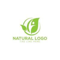 Logos of green leaf ecology nature wellness element vector icon