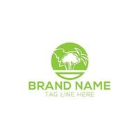 Tree and roots logo design vector isolated, abstract mangrove tree logo design