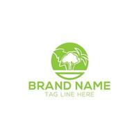 Tree and roots logo design vector isolated, abstract mangrove tree logo design