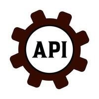 Api, application, interface icon. Api setting vector icon. Free vector illustration.