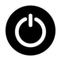 Free vector power or shutdown glyph Icon for graphic design projects. Vector play or stop button design symbol illustration.