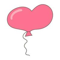 balloon pink heart valentine's day date celebration birthday element vector