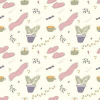 cozy elements warm safe light pattern vector