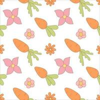 easter carrot flowers hunting pattern vector