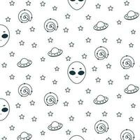 alien spaceships space stars unknown coloring doodle line vector