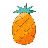 fruit summer element pineapple tasty bright warm vector