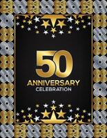 50 Years Anniversary Day Luxury Gold Or Silver Color Mixed Design, Company Or Wedding Used Card Or Banner Logo vector