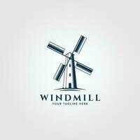 windmill vintage logo, vector icon illustration design template