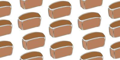 Seamless pattern of bread icons in one line. Vector illustration on a white background. Vector illustration