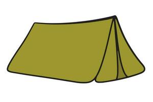 Vector illustration of a camping tent. Design of a tourist tent on a white background. Vector