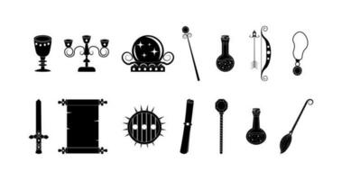 Magic item glyph set vector