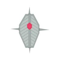 Silver shield with red gem vector