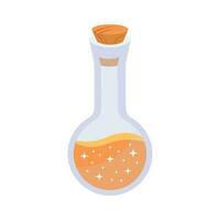 Golden potion in a bottle vector