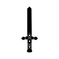 Glyph sword vector illustration